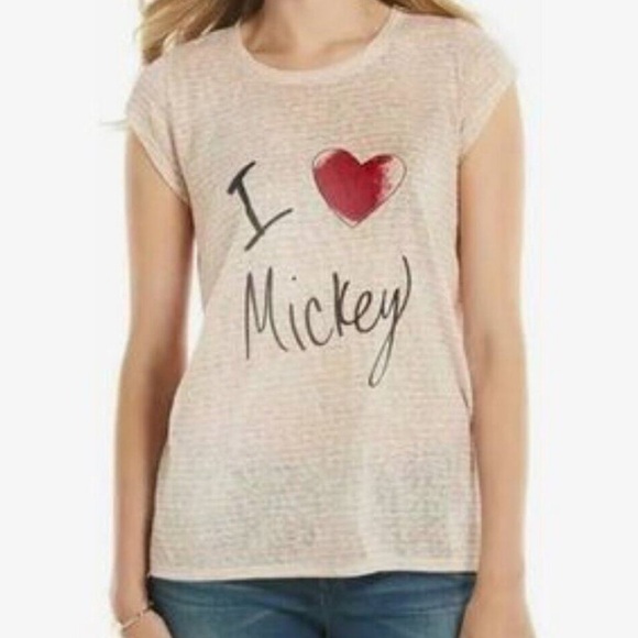 Disney Tops - Disney LC LAUREN CONRAD Pink graphic short sleeve tee shirt Size M